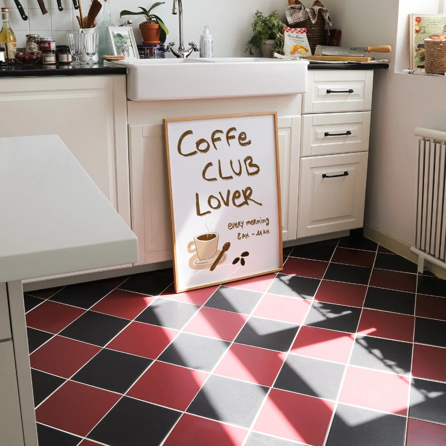 Coffee Club Lover Wall Art – Cute Coffee Kitchen Print