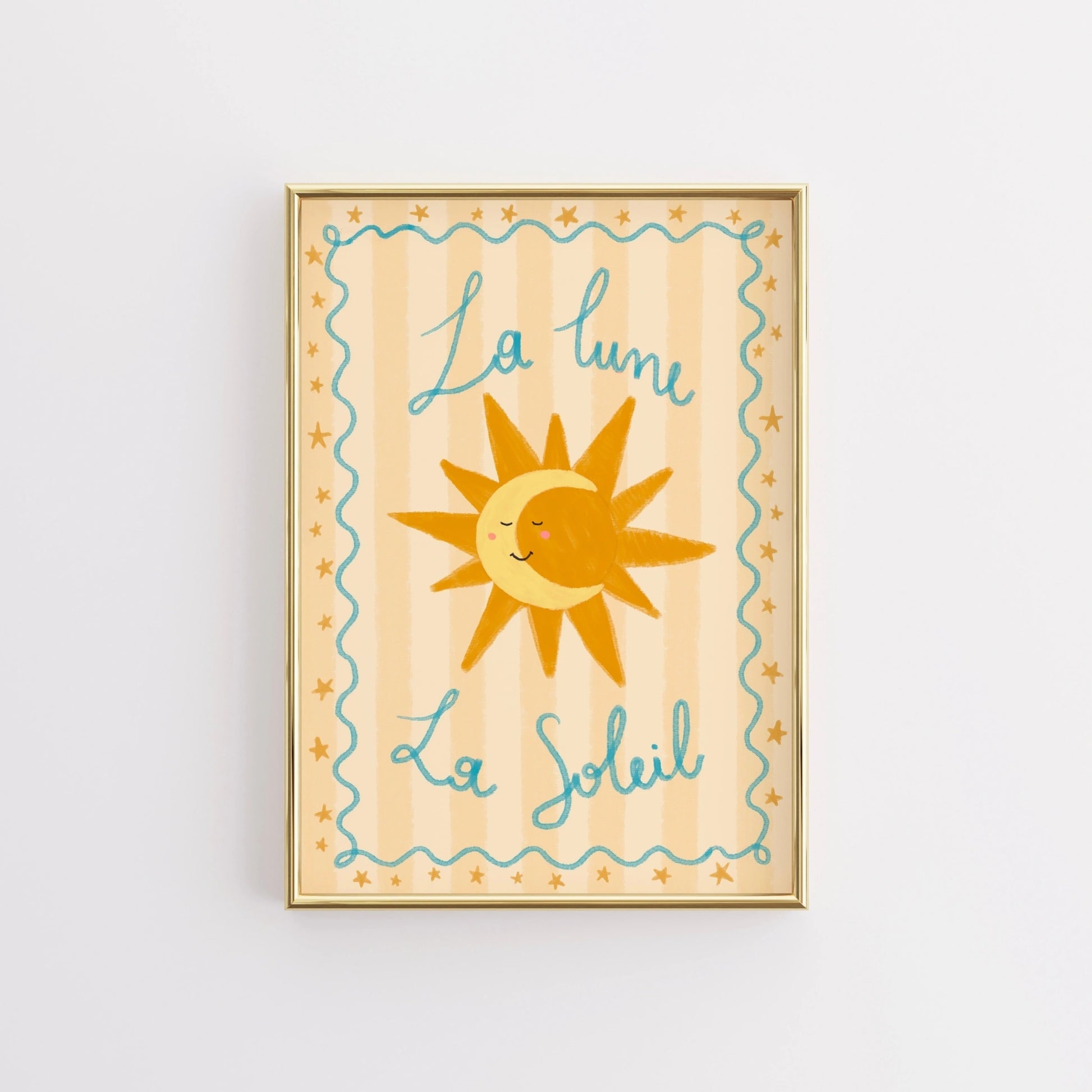 La Lune La Soleil Wall Art - French Educational Print