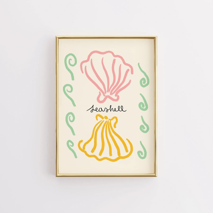 Seashell Wall Art - Preppy Coastal Print