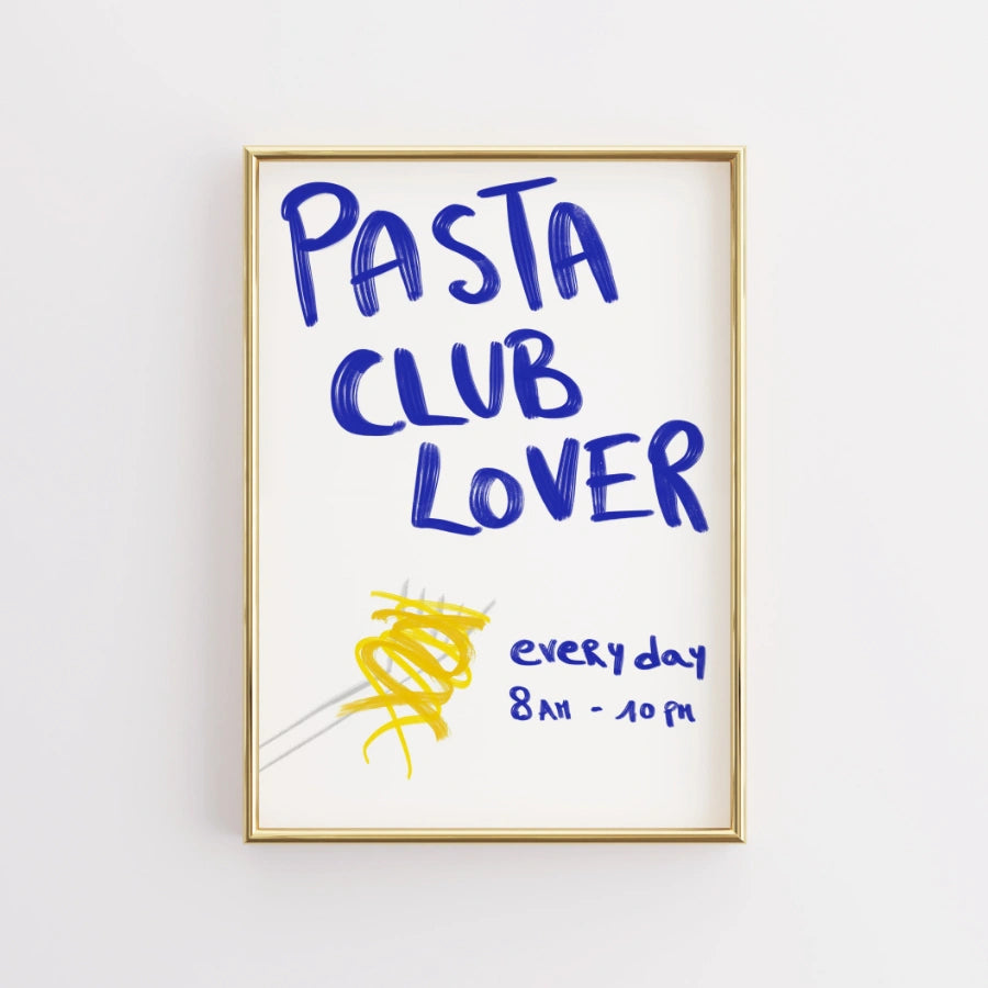 Pasta Club Lover Wall Art – Funny Kitchen Print