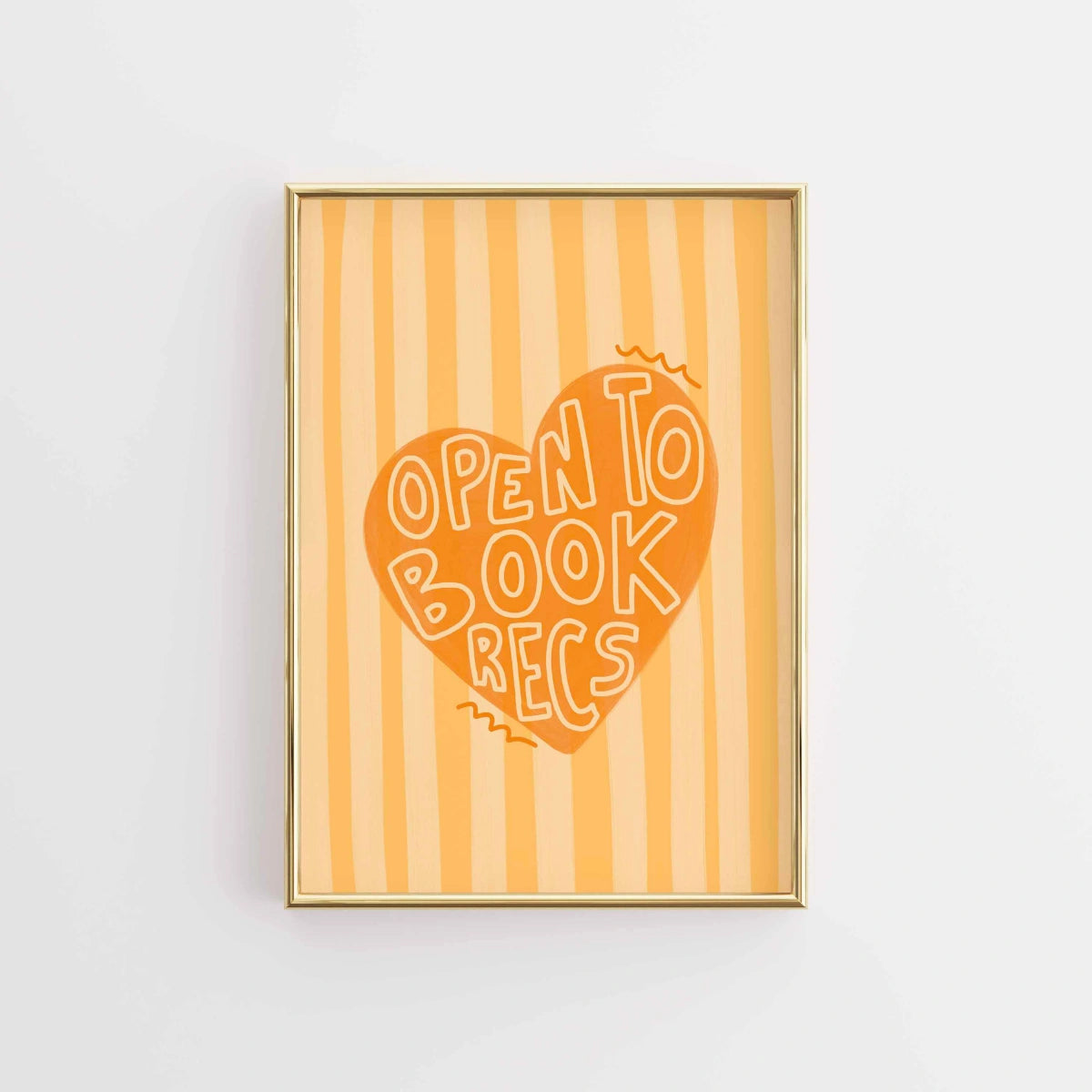 Open to Book Recs Print – Cute Bookish Wall Art
