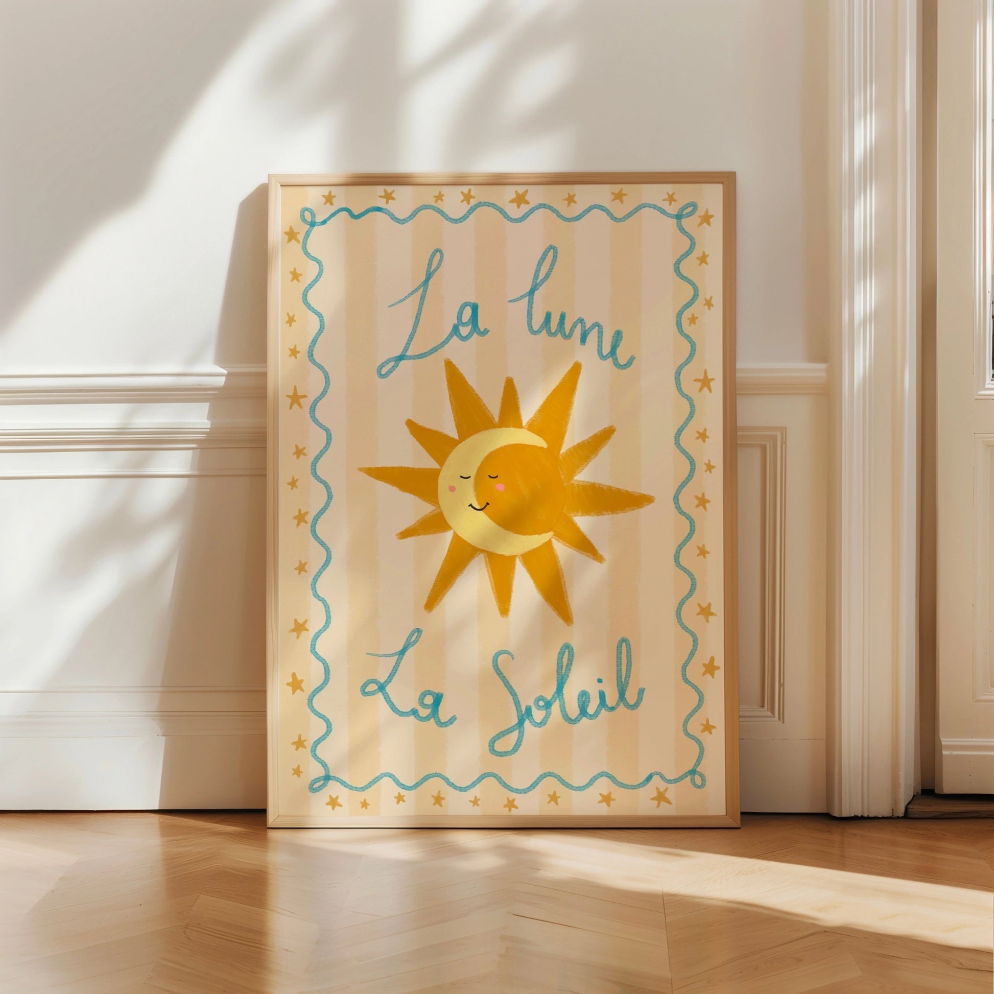 La Lune La Soleil Wall Art - French Educational Print