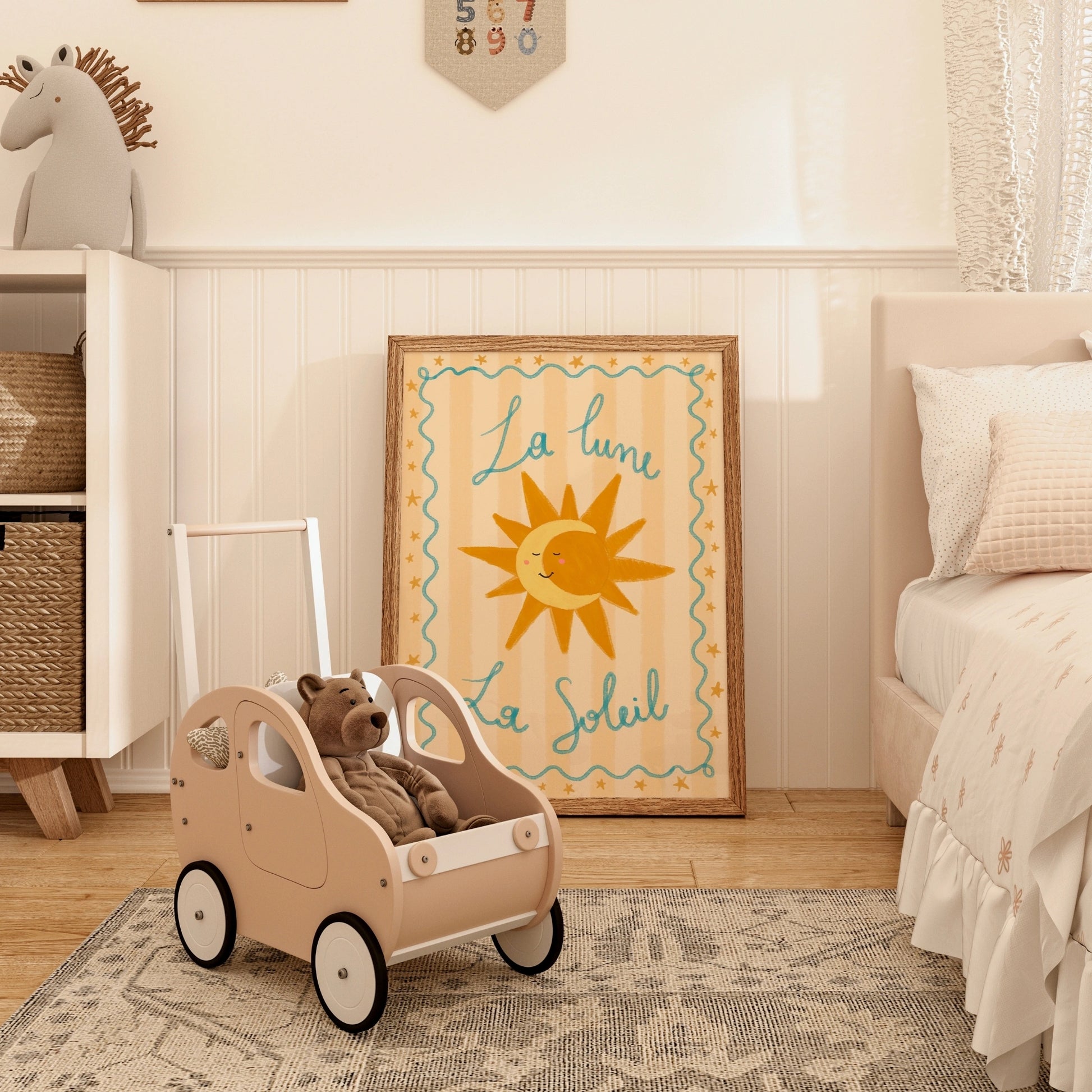 La Lune La Soleil Wall Art - French Educational Print