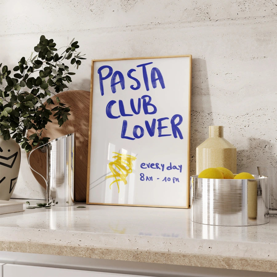 Pasta Club Lover Wall Art – Funny Kitchen Print