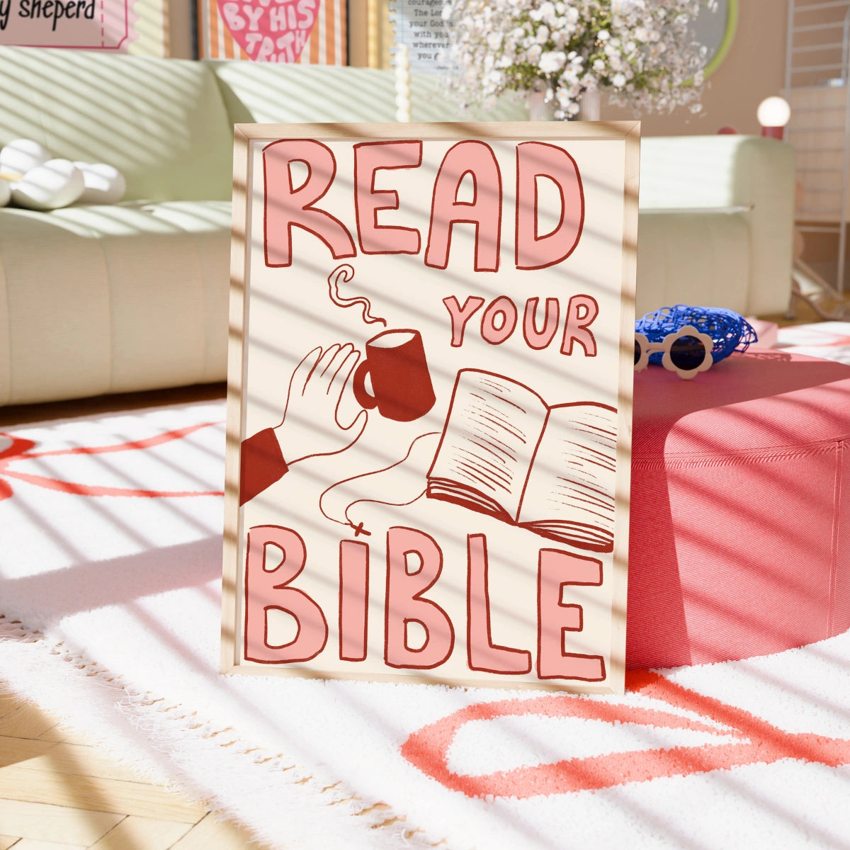 „Lies deine Bibel“-Druck – Christliche Wanddekoration