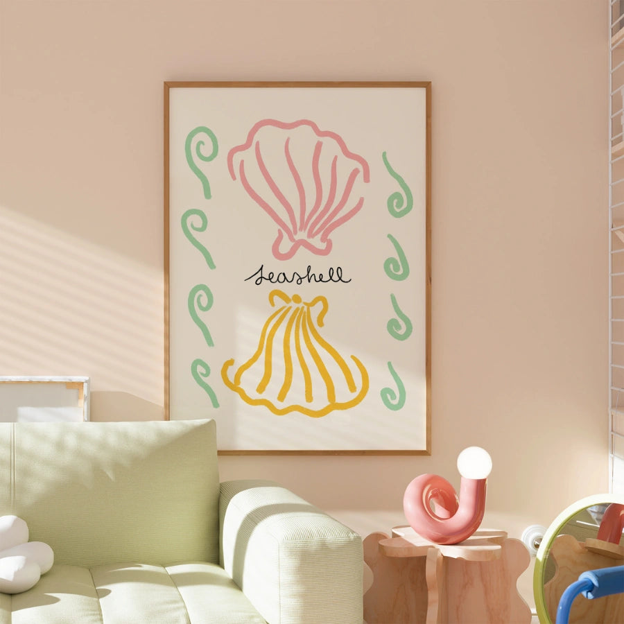 Seashell Wall Art - Preppy Coastal Print