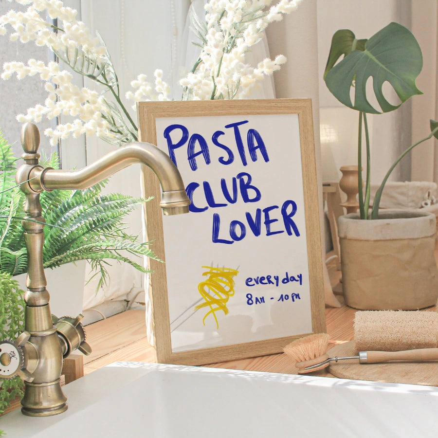Pasta Club Lover Wall Art – Funny Kitchen Print