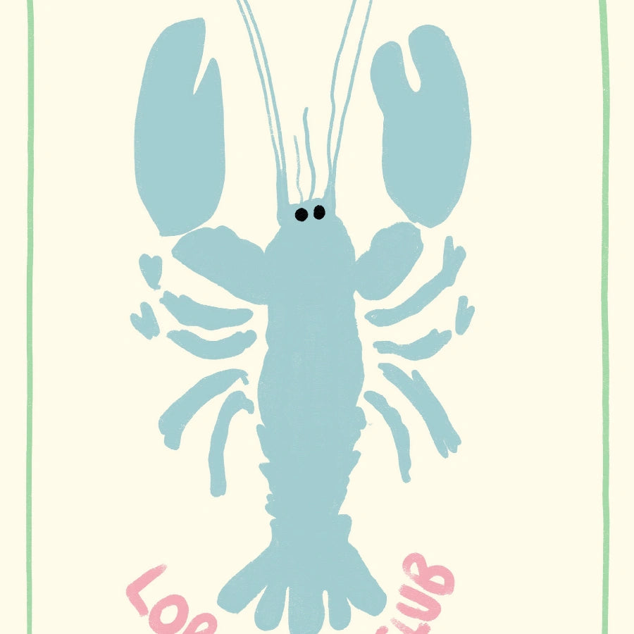 Lobster Club Wall Art - Preppy Coastal Lobster Print