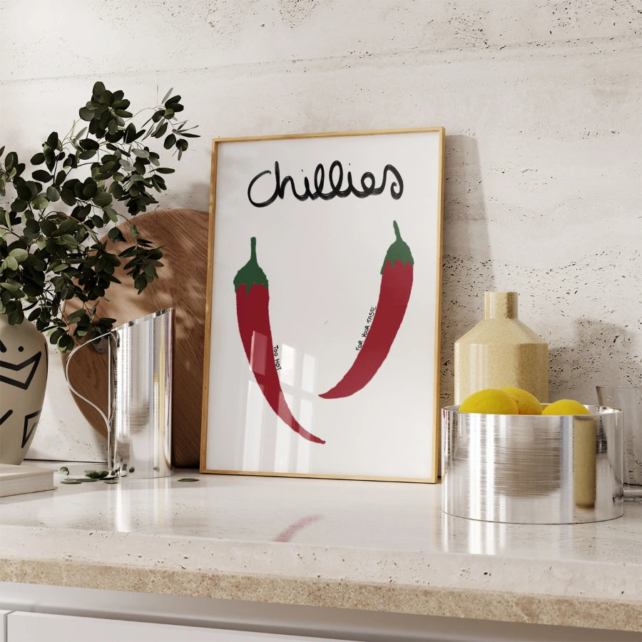 Chillies Wall Art – Spicy Kitchen Poster