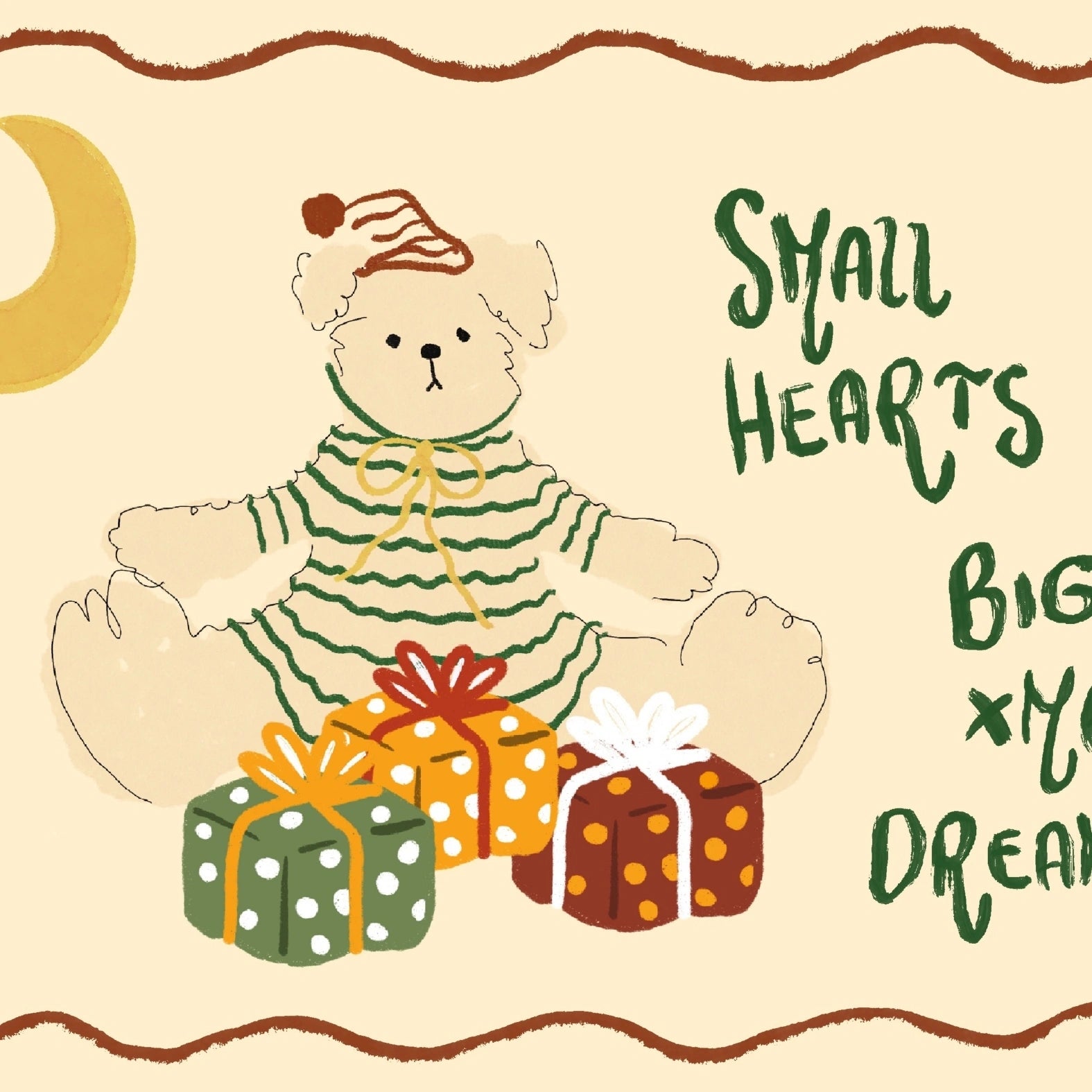 Teddy Bear Christmas Nursery Print