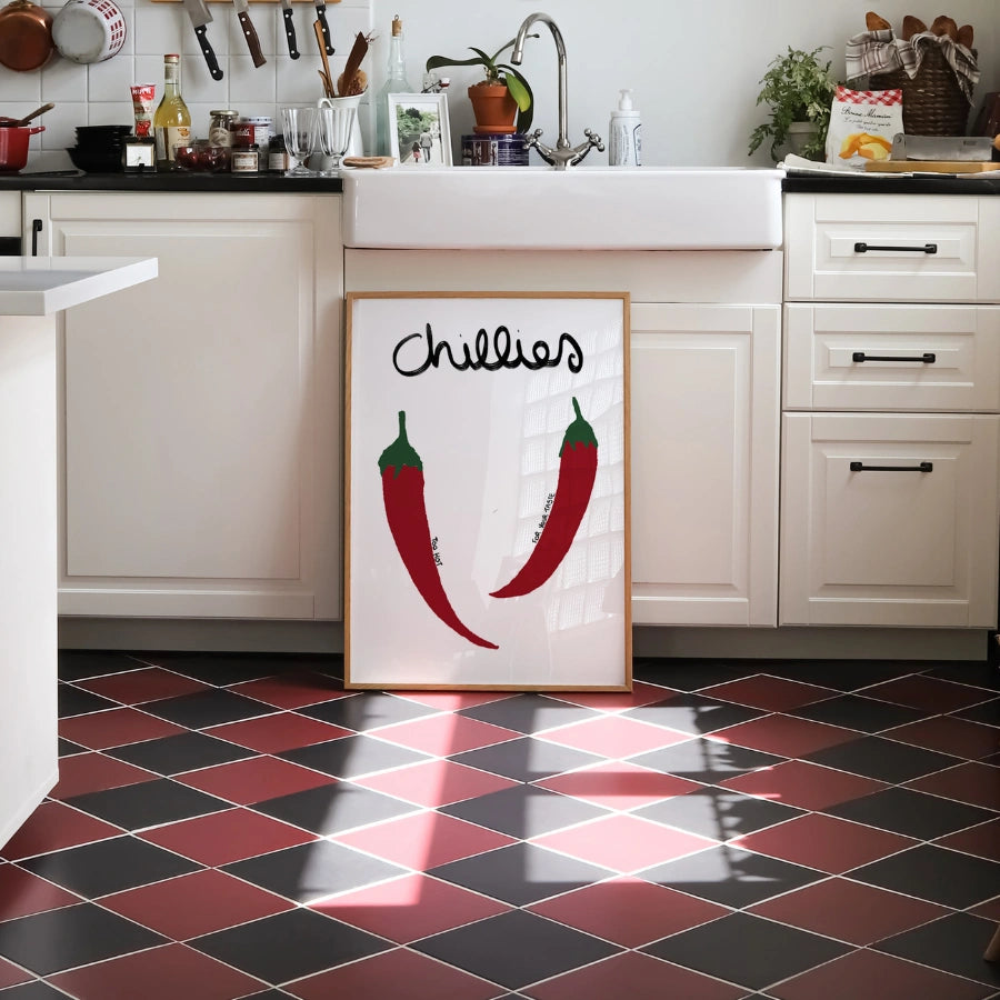 Chillies Wall Art – Spicy Kitchen Poster