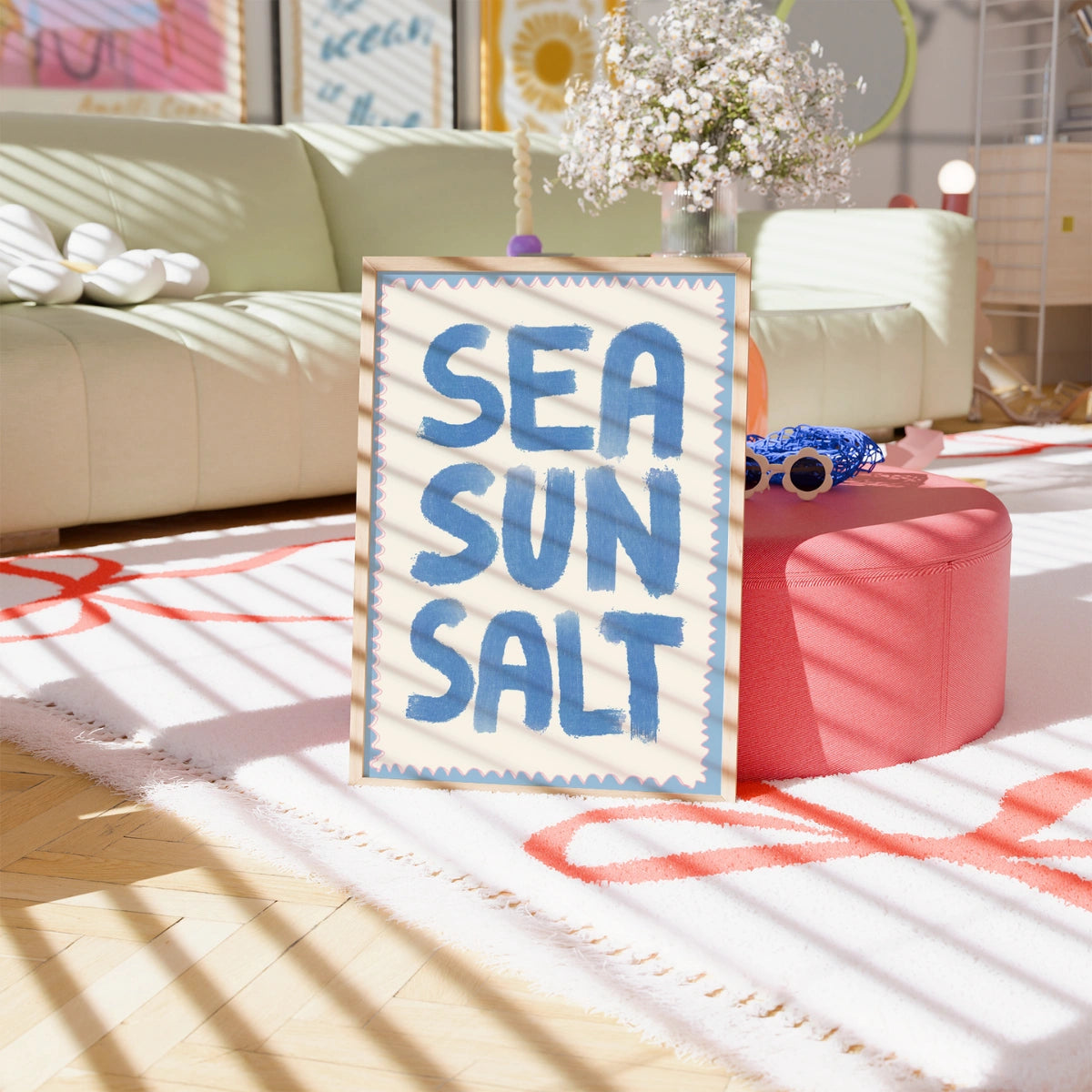 Sea Sun Salt Wall Art - Bold Coastal Print