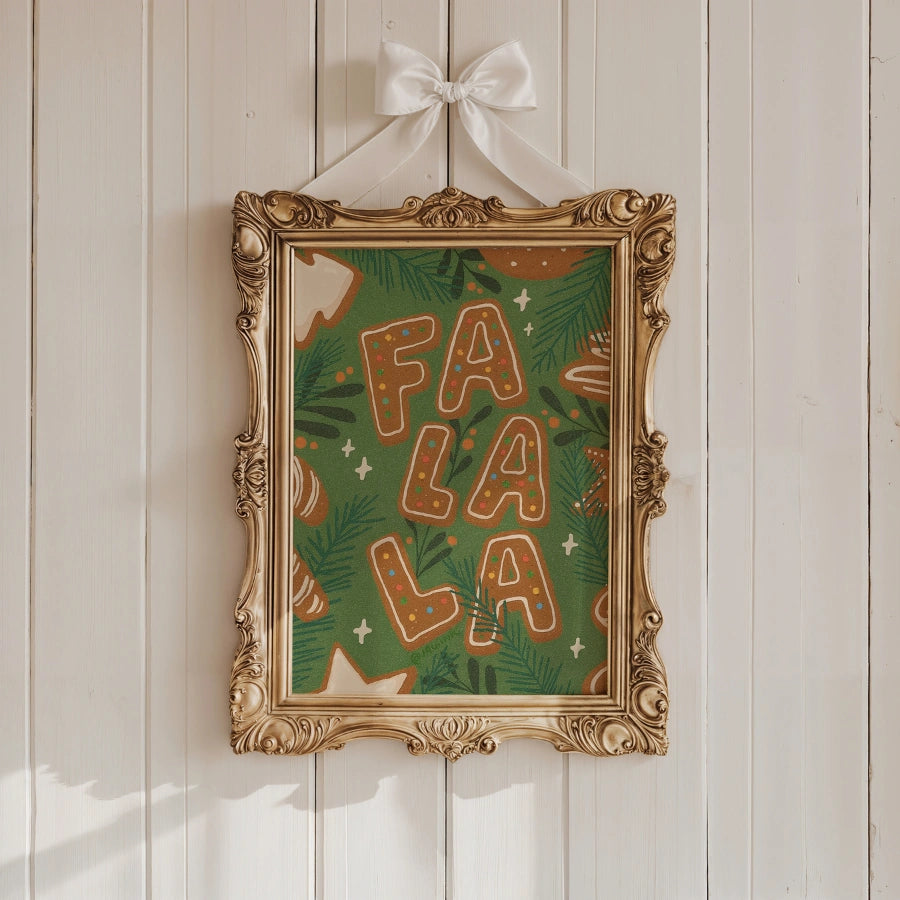 Fa La La Wandkunst – Lebkuchen-Weihnachtsdruck
