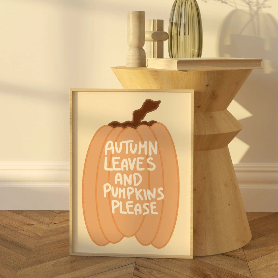 Pumpkin Autumn Wall Art - Cozy Fall Quote Print