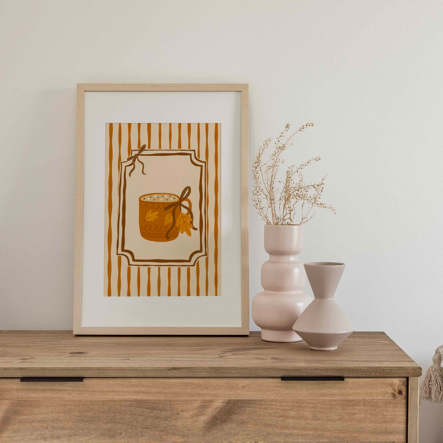 Autumn Mug Wall Art – Cozy Fall Kitchen Decor