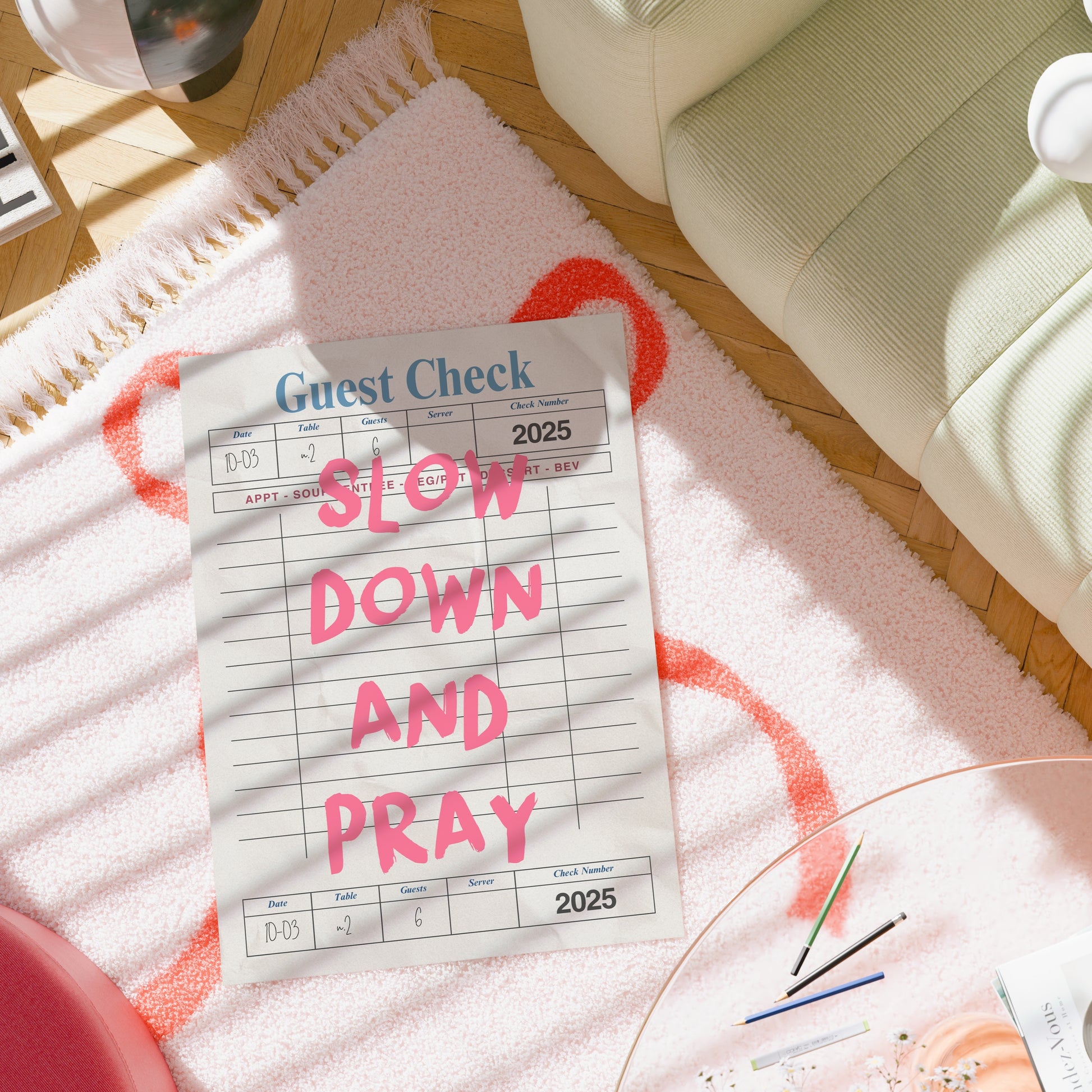 Slow Down and Pray Wall Art – Christian Kitchen Print