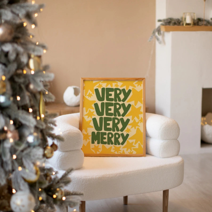 Very Merry Wall Art - Festive Christmas Quote Print