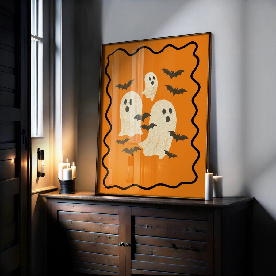 Halloween Ghost Print – Funny Ghost Wall Art