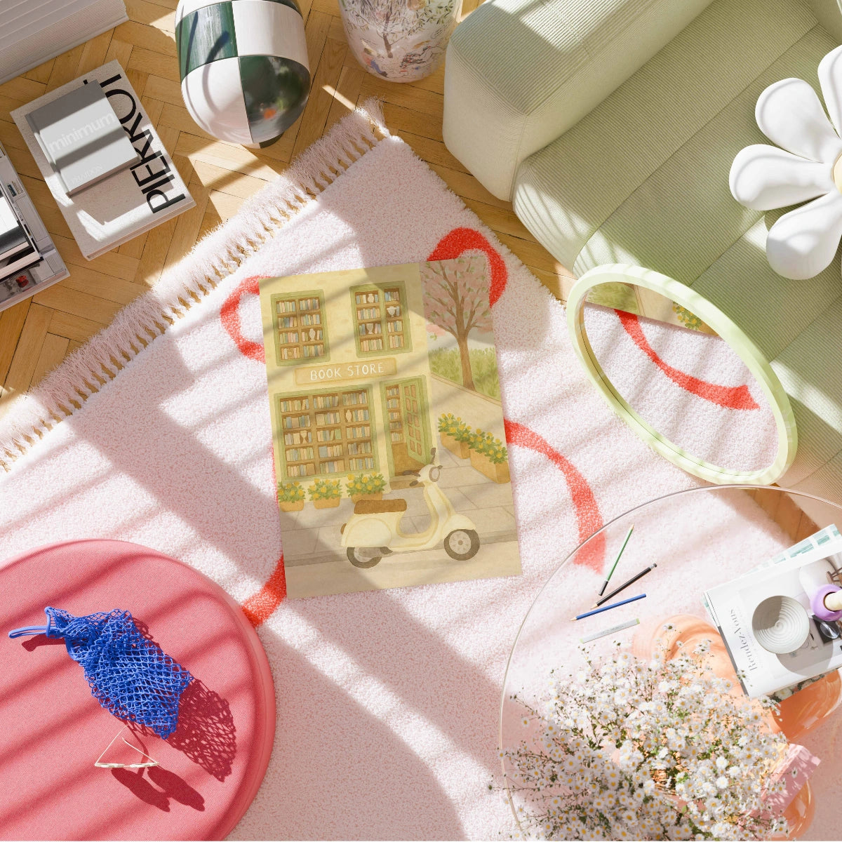 Bookstore Wall Art – Bookshop Illustration Print