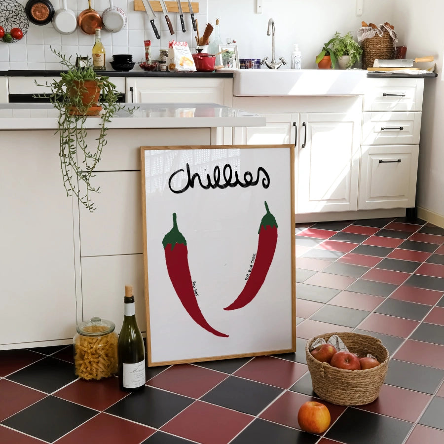 Chillies Wall Art – Spicy Kitchen Poster