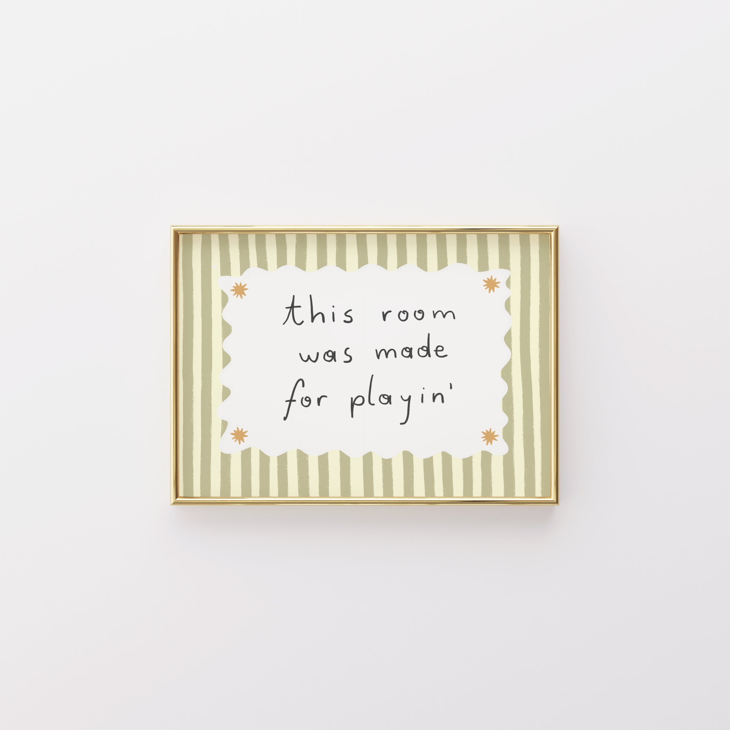 Vintage Striped Nursery Poster