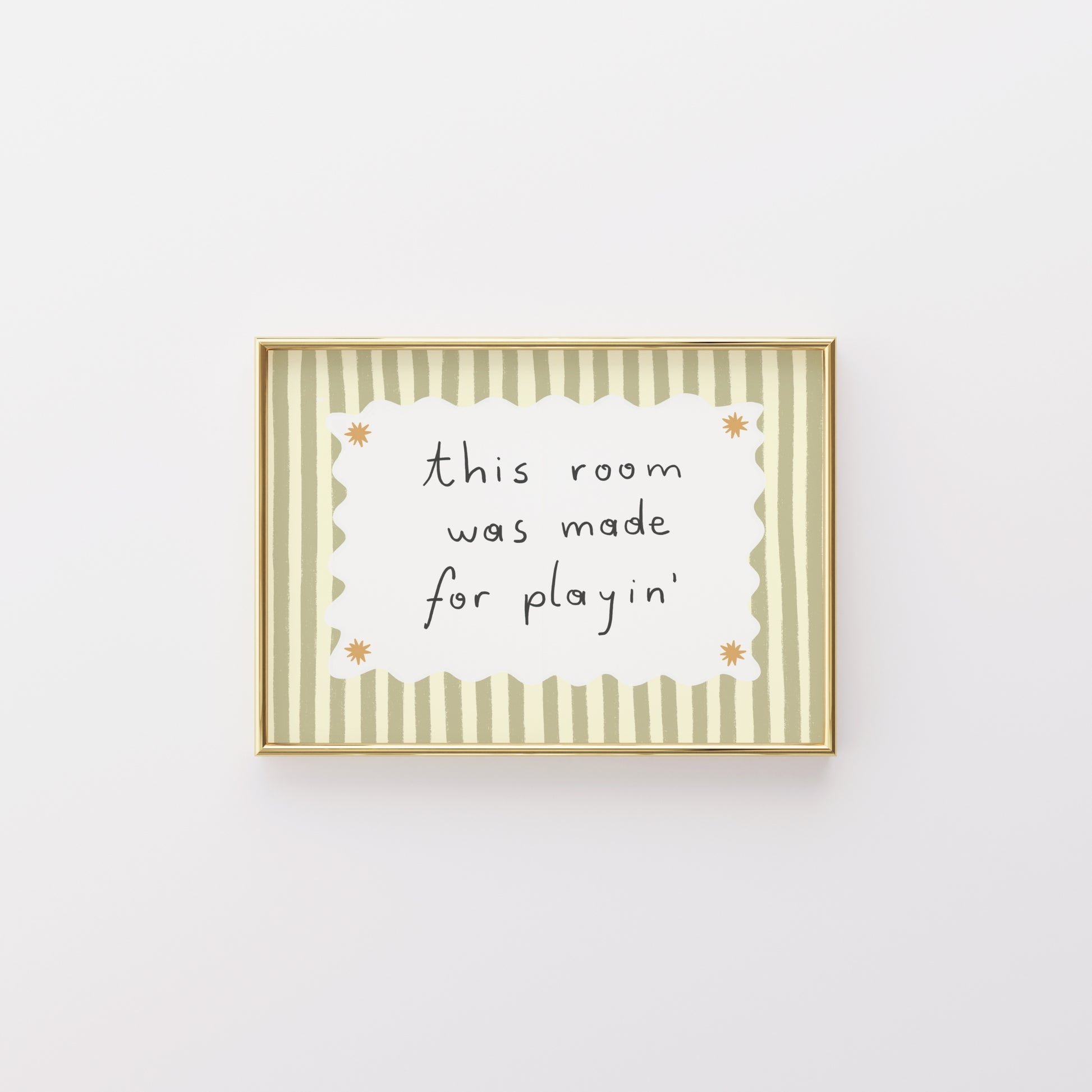 Vintage Striped Nursery Poster