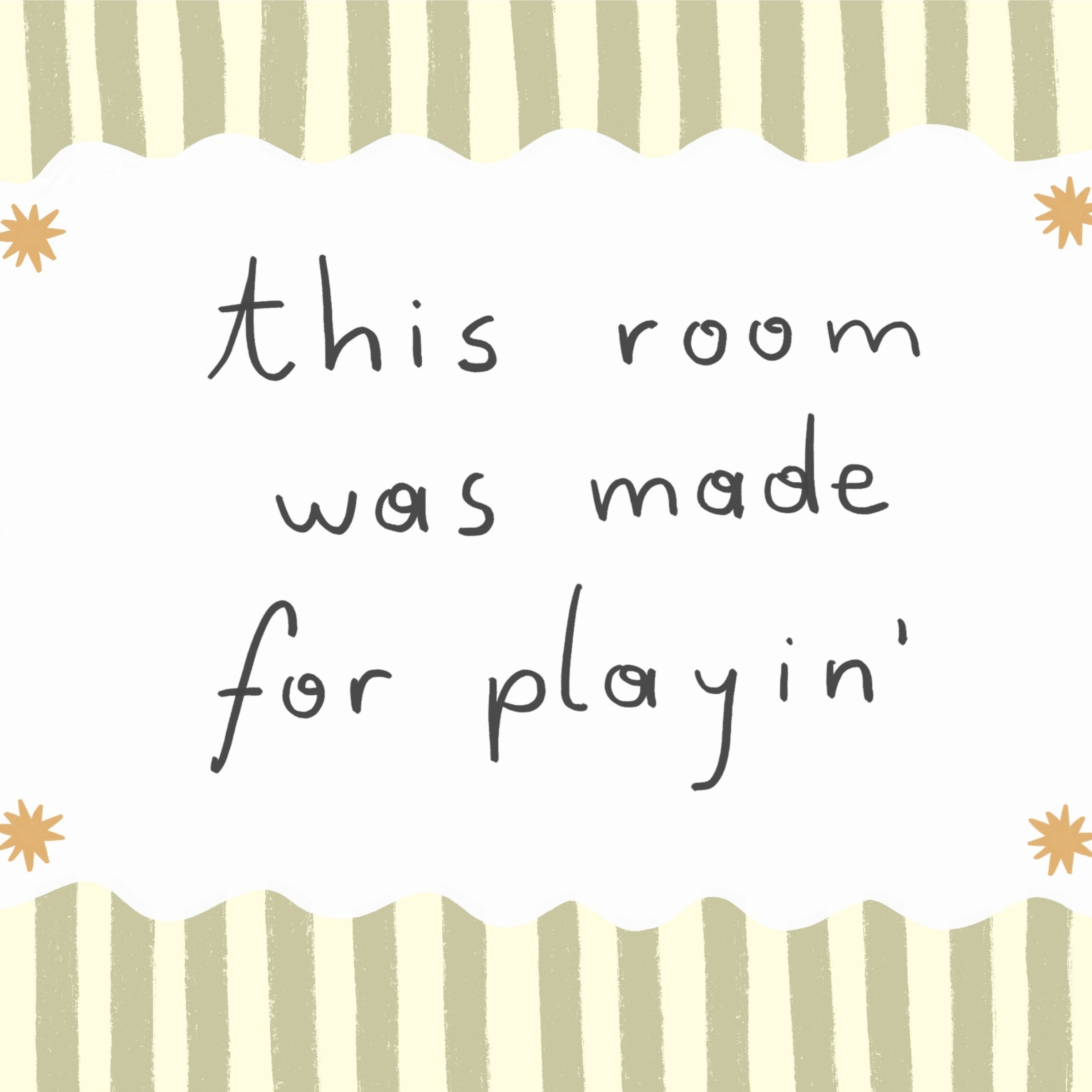 Vintage Striped Nursery Poster