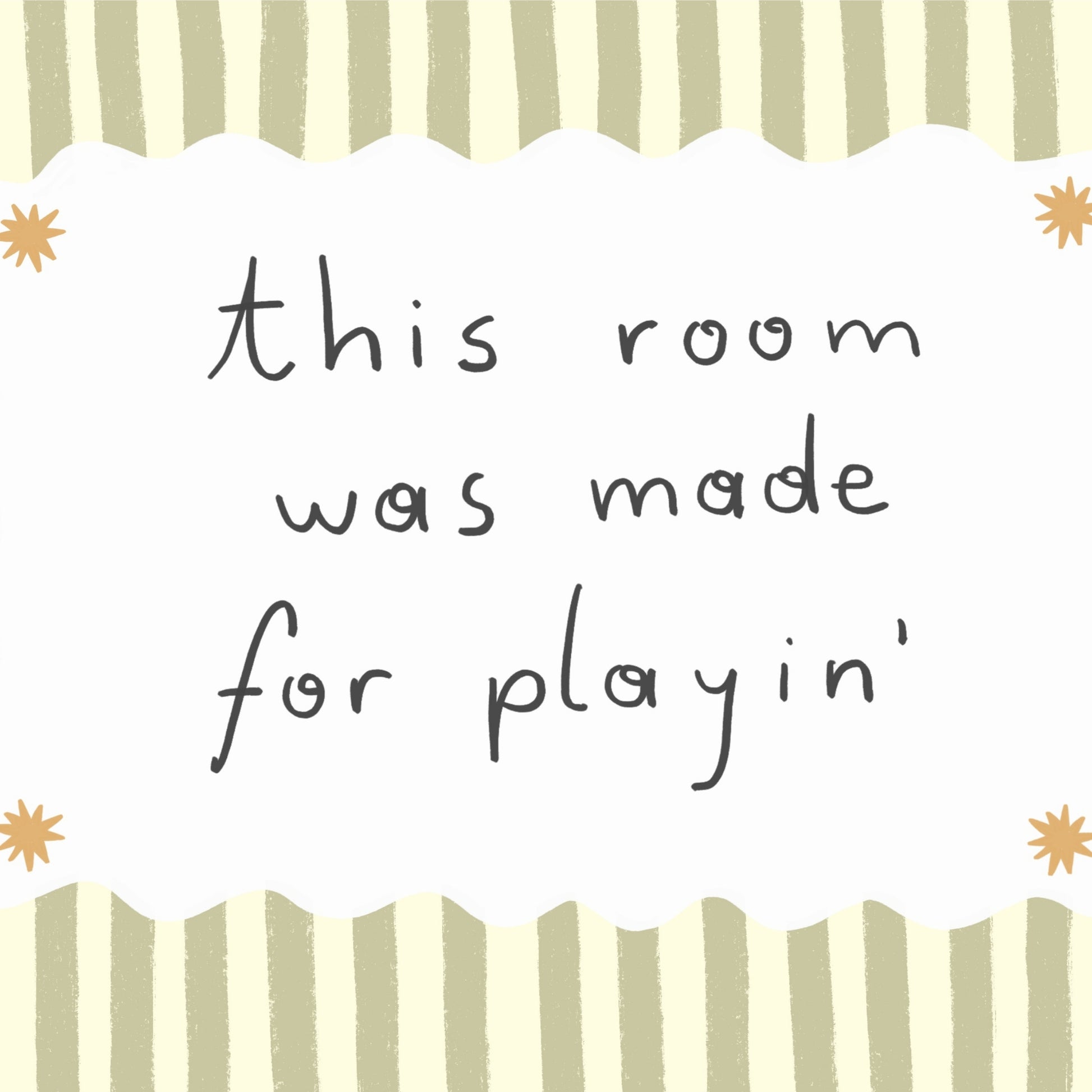 Vintage Striped Nursery Poster