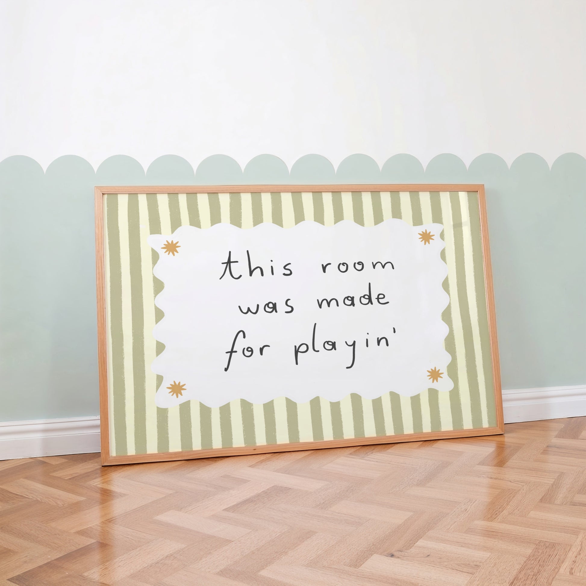 Vintage Striped Nursery Poster