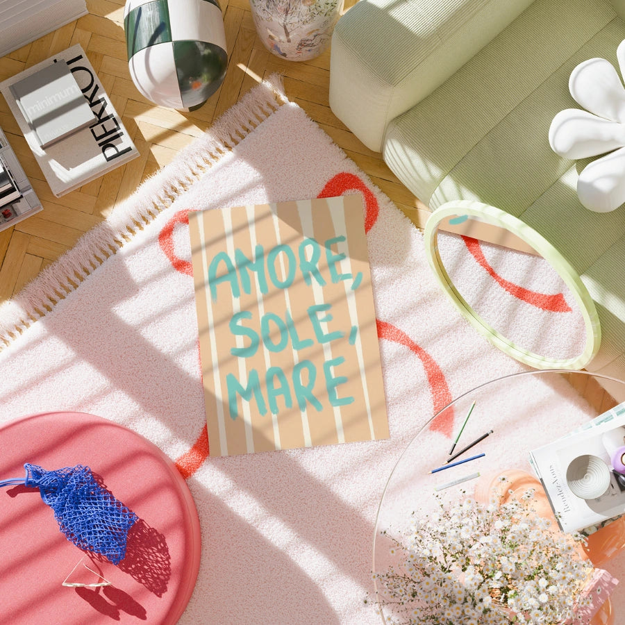 Amore Sole Mare Wall Art - Italian Summer Quote Print