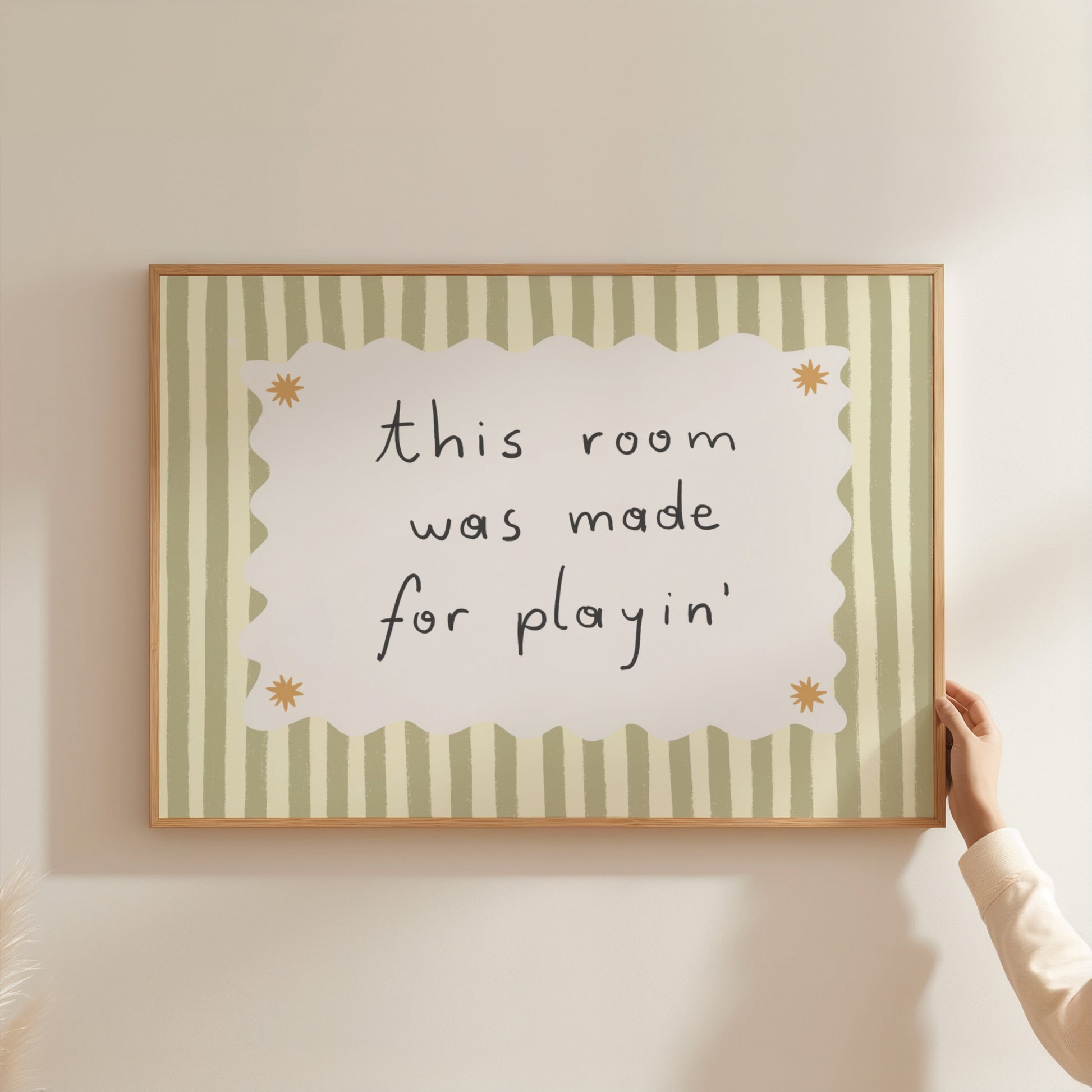 Vintage Striped Nursery Poster