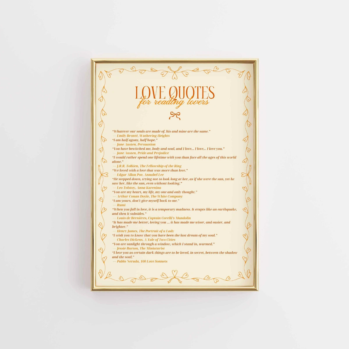 Love Quotes Print – Romantic Literary Wall Art