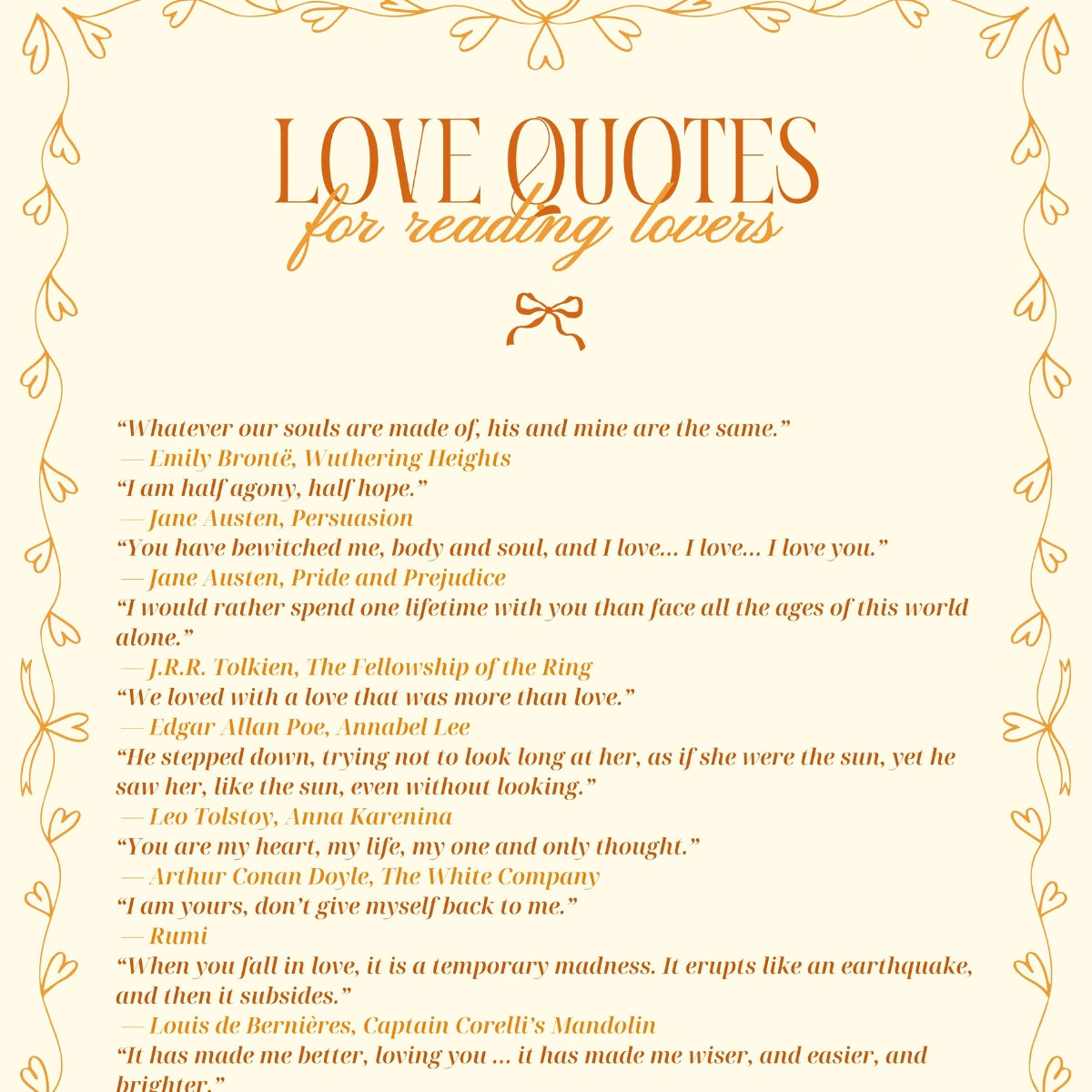 Love Quotes Print – Romantic Literary Wall Art