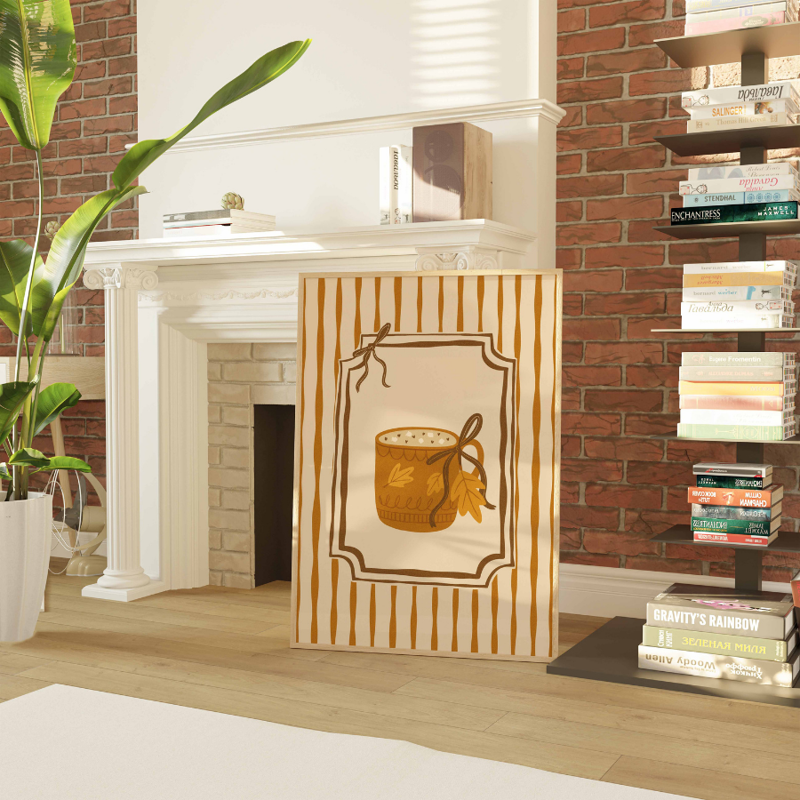 Autumn Mug Wall Art – Cozy Fall Kitchen Decor