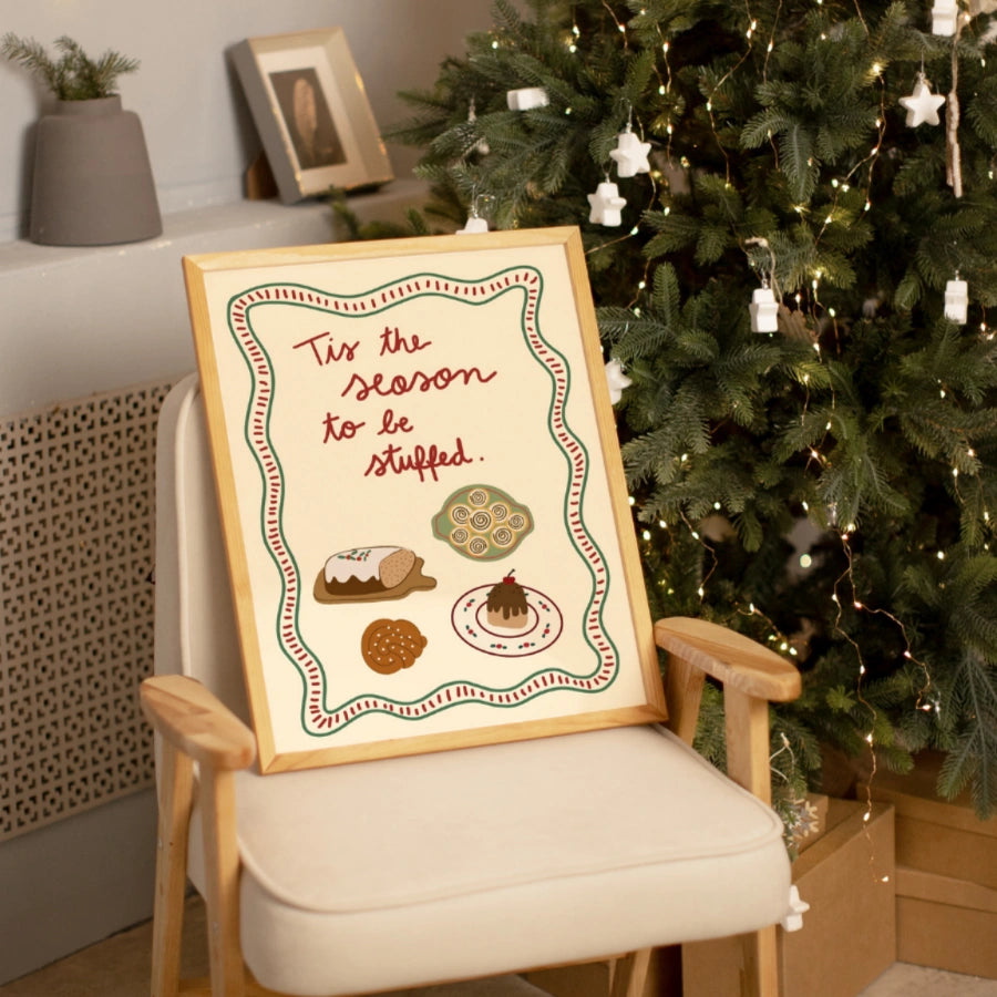 Tis the Season Wall Art - Funny Christmas Food Print