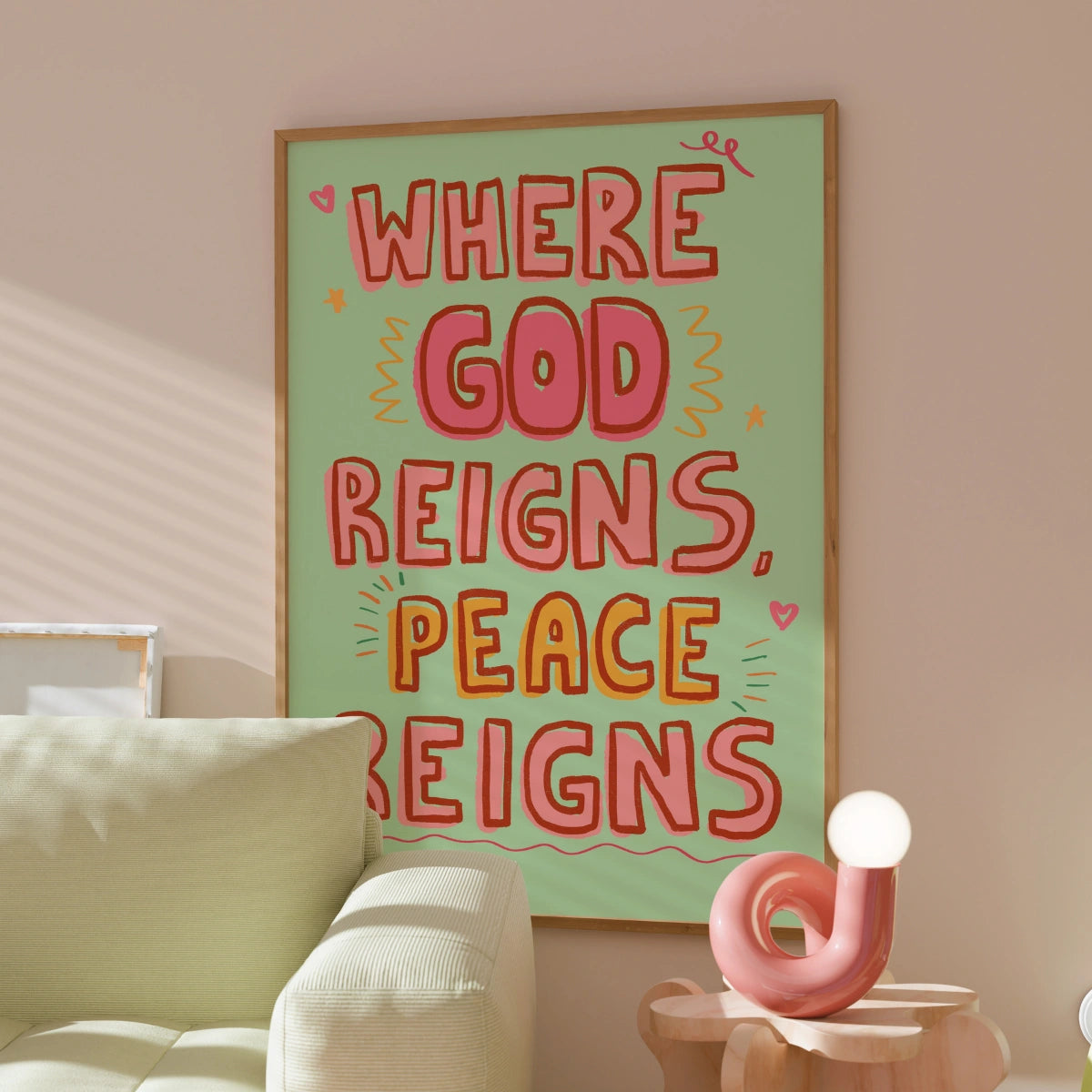 God Reigns Peace Print – Christian Wall Art