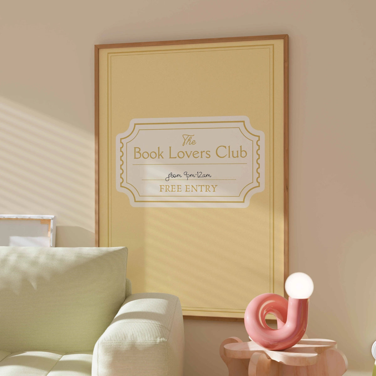 Book Lovers Club Print – Vintage Reading Poster