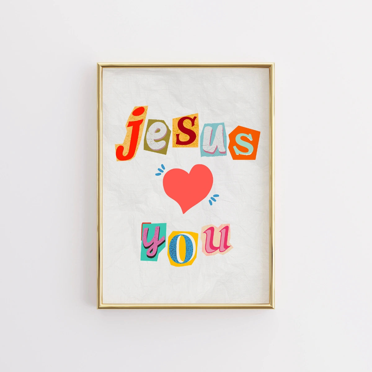 Jesus Loves You Print – Christian Collage Wall Art