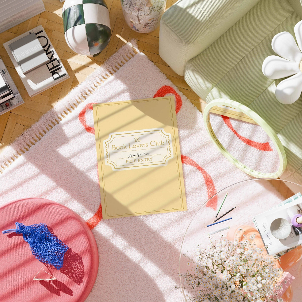 Book Lovers Club Print – Vintage Reading Poster