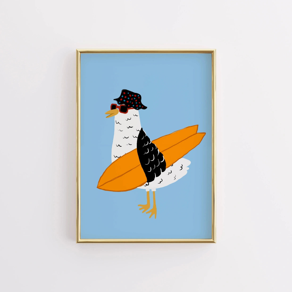 Cool Seagull Print – Funny Coastal Summer Wall Art