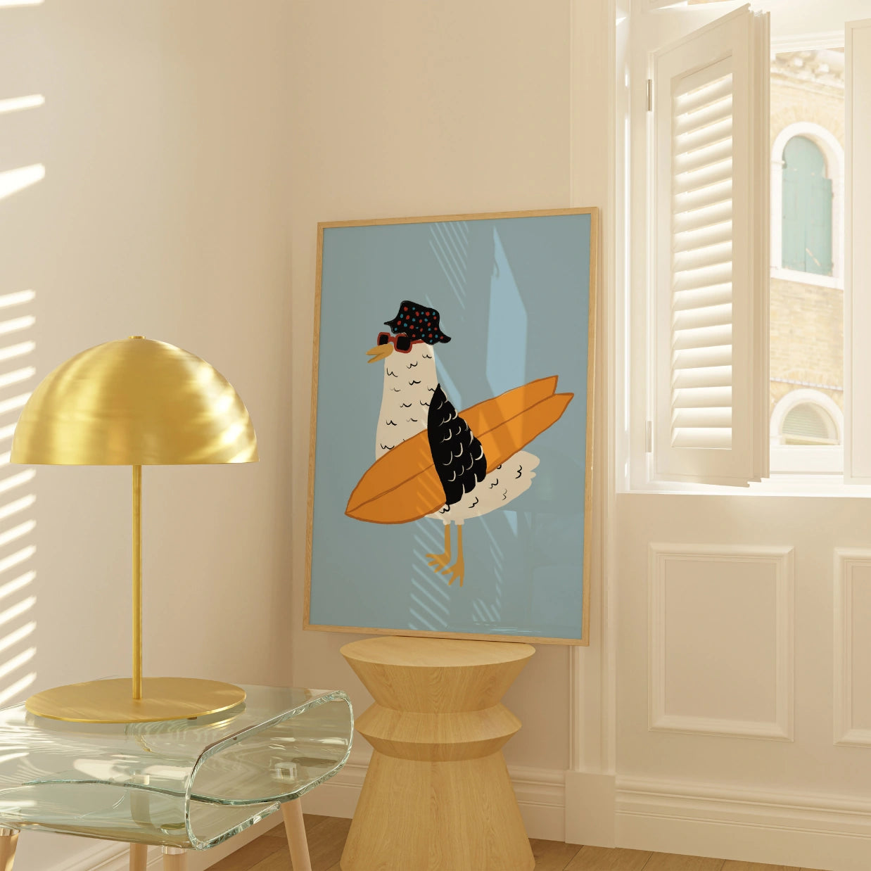 Cool Seagull Print – Funny Coastal Summer Wall Art