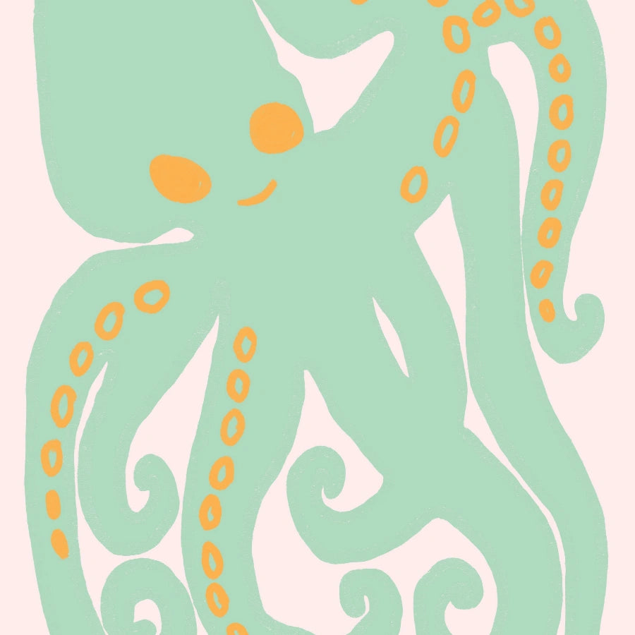 Oktopus-Wandbild – Niedlicher Meereslebewesen-Druck