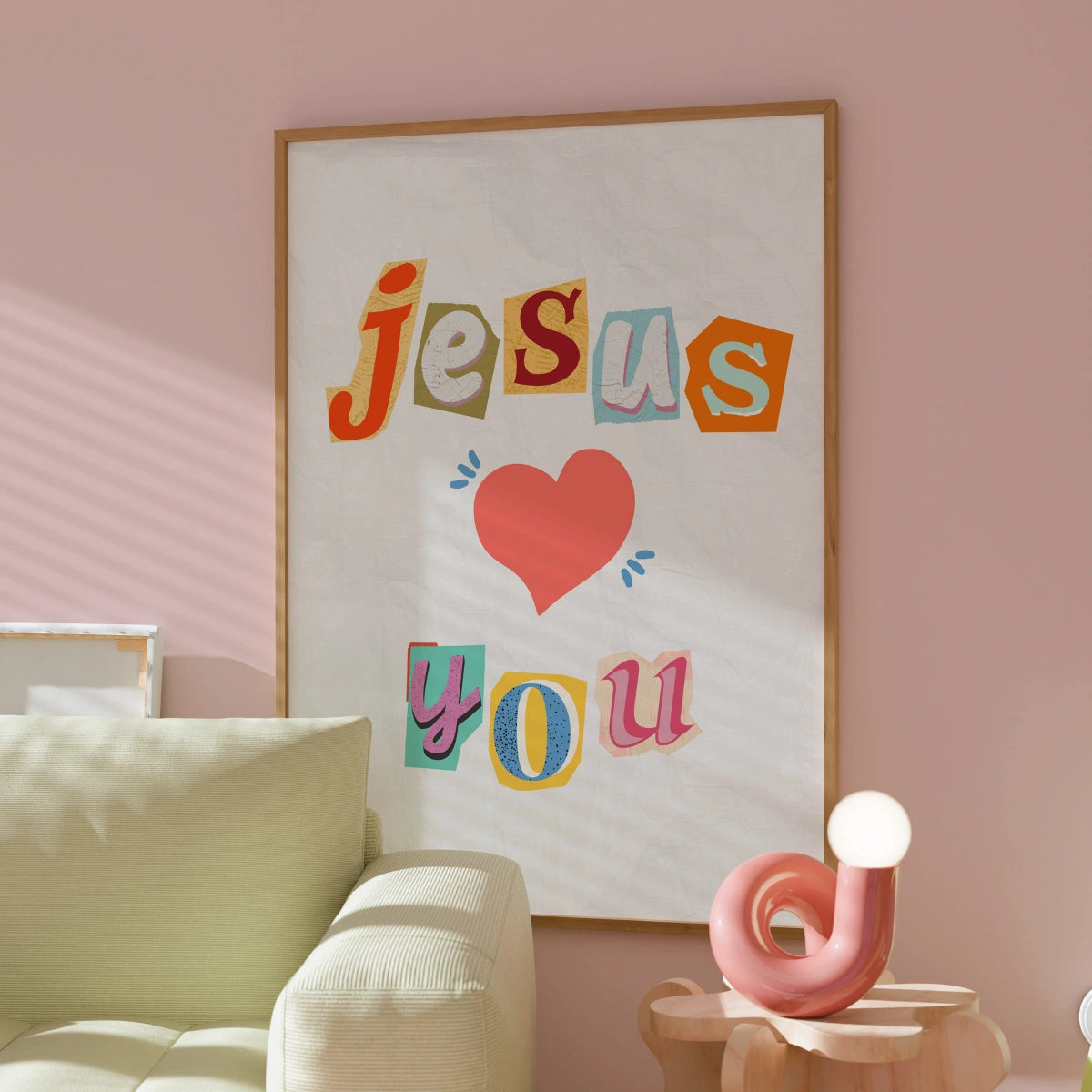Jesus Loves You Print – Christian Collage Wall Art