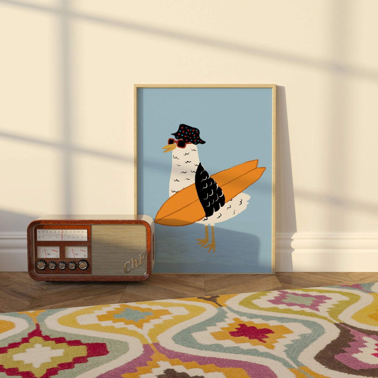 Cool Seagull Print – Funny Coastal Summer Wall Art