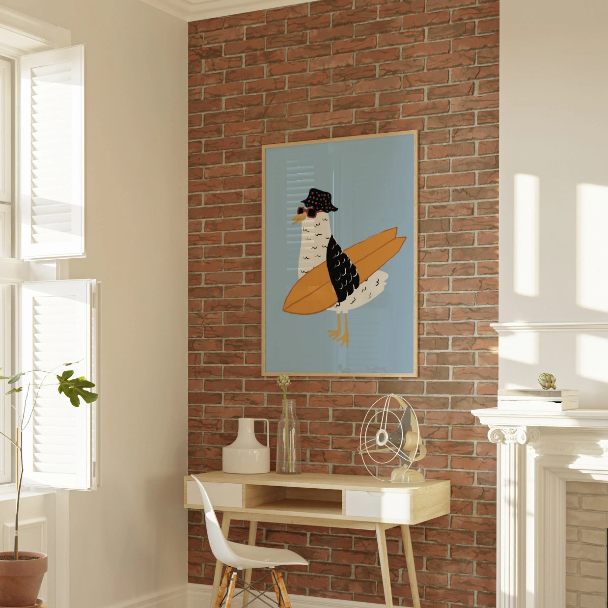 Cool Seagull Print – Funny Coastal Summer Wall Art