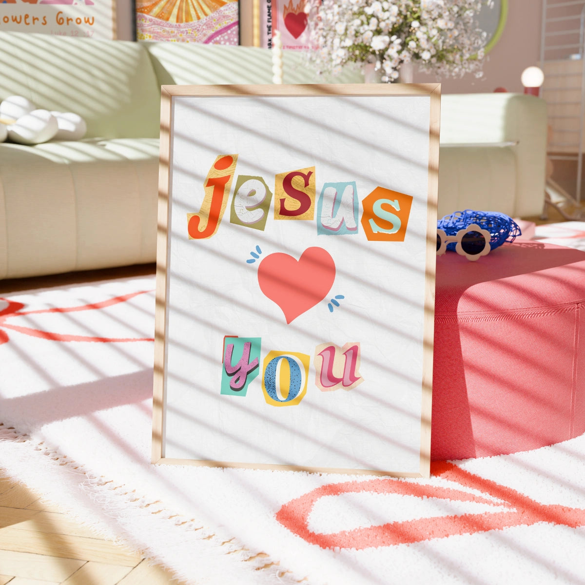 Jesus Loves You Print – Christian Collage Wall Art