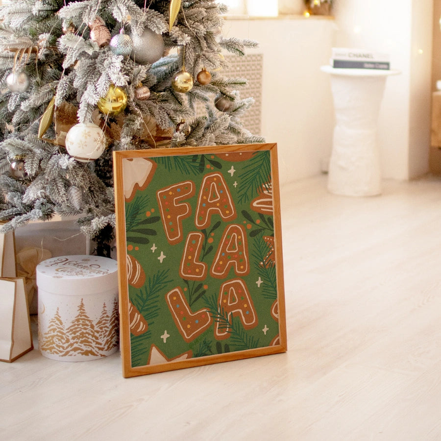 Fa La La Wandkunst – Lebkuchen-Weihnachtsdruck