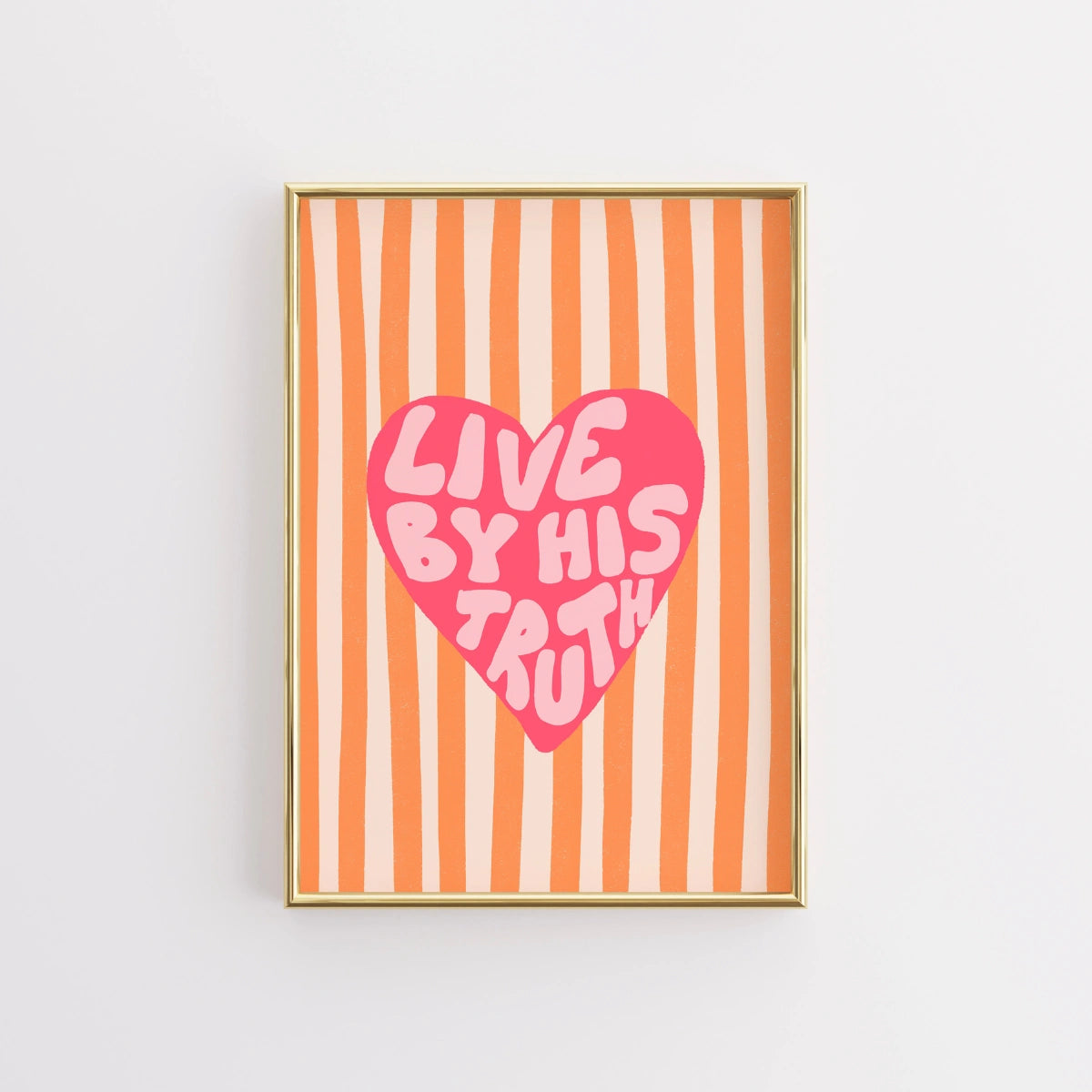 Vivi secondo la Sua Verità - Stampa artistica da parete con il cuore cristiano