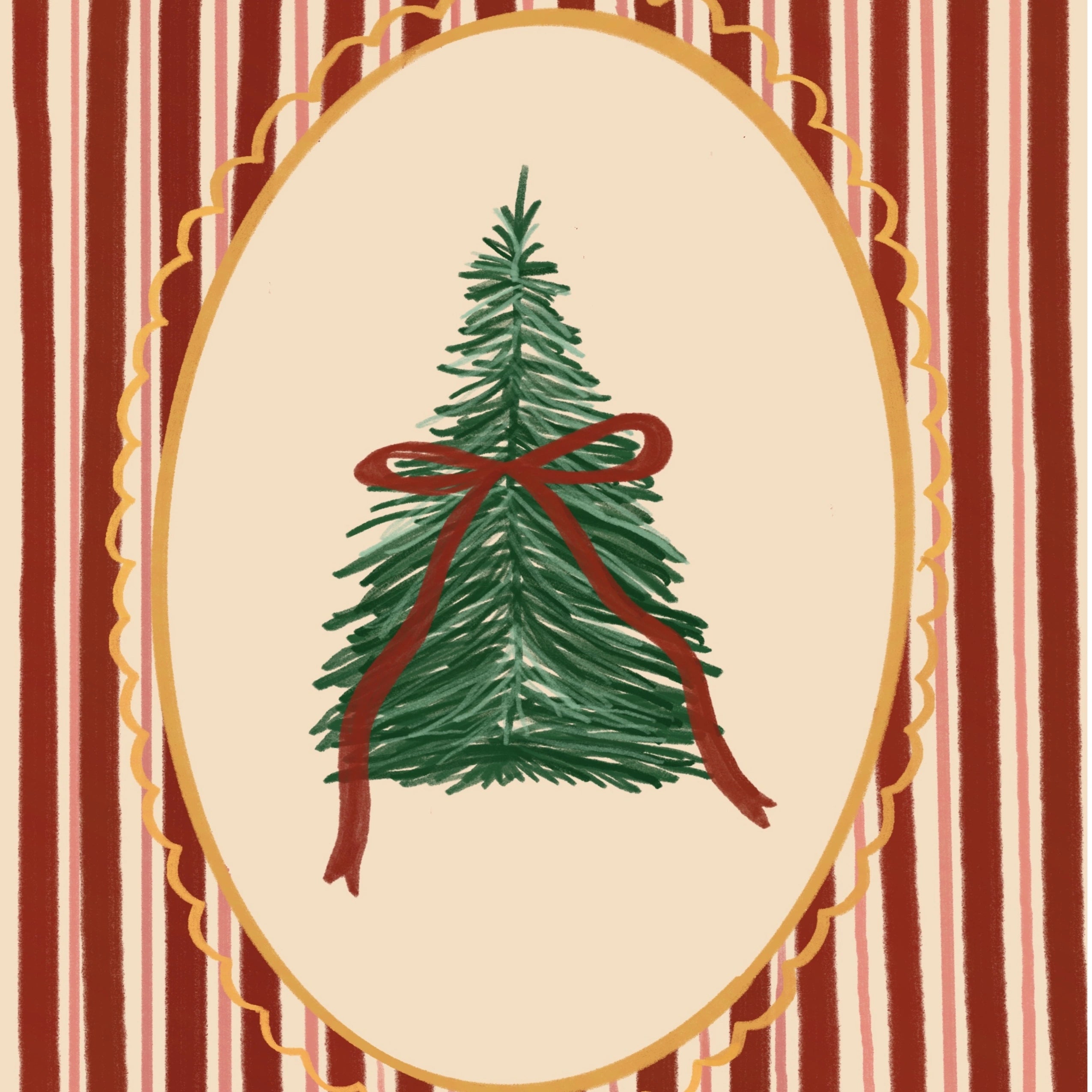 Vintage Christmas Tree Wall Art