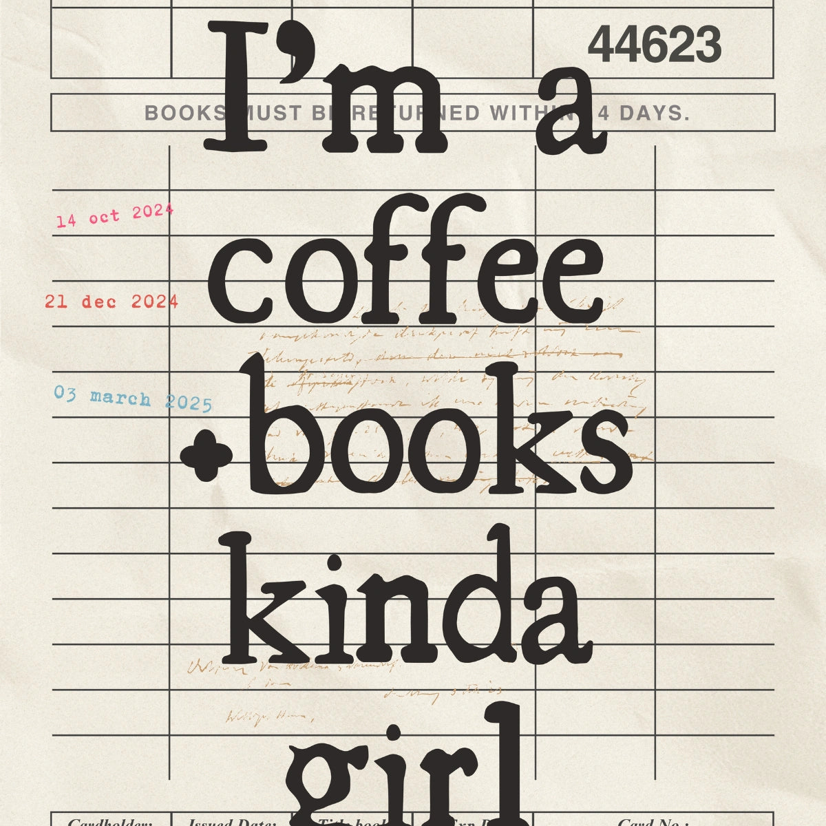 Coffee and Books Girl Print – Vintage Library Wall Art